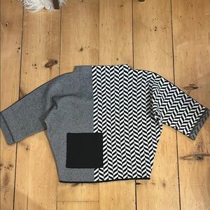 Sarah Pacini White and black striped sweater